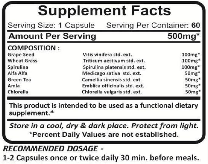 Planet Ayurveda Green Essentials, 500mg Cápsulas Vegetales - 2 Frascos
