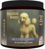 Prestige Breed Multivitamínicos, Nutrición Equilibrada para tu Poodle, 90 unidades, Hecho en EE.UU. con Bacon Real