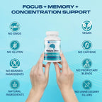 Neuro Brain Support Supplements for Memory - Cognitive Support Supplement - Boost Focus, Mood, Clarity, Concentration & Mental Speed - Brain Supplement for Adults - 60 Capsules