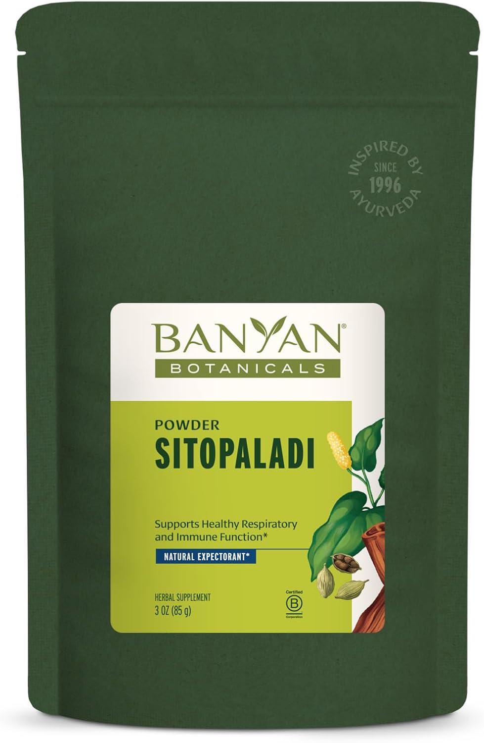 Banyan Botanicals Sitopaladi Powder - 85 g - Organic Ayurvedic Formula