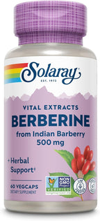 SOLARAY Berberina 500mg - Suplemento Vegano con Berberina HCL de Agracejo Indio - 60 Cápsulas