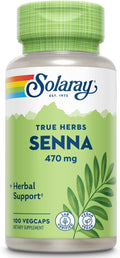 Solaray Senna Leaf Capsules - Natural Herbal Supplement, 470 mg, Vegan, 100 Capsules