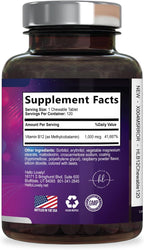 Hello Lovely! Vitamina B12 1000 mcg Masticable - Metilcobalamina, 120 Comprimidos