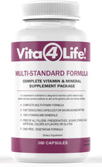 Vita4Life Multi-Standard Formula - Complejo de Vitaminas y Minerales - 360 Cápsulas Vegetales