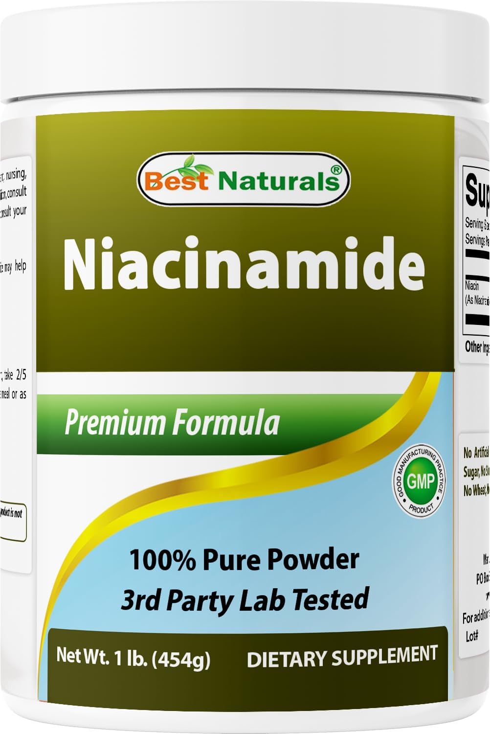 Best Naturals Niacinamida (Vitamina B3) Polvo Puro 1 Libra