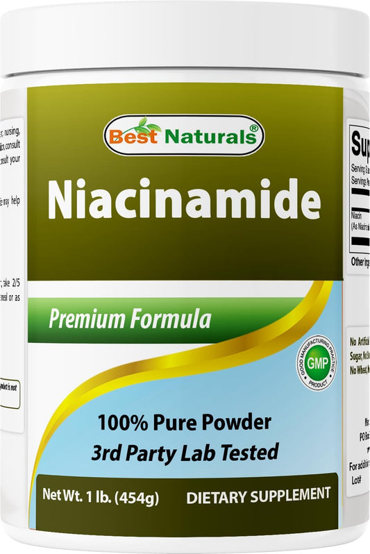 Best Naturals Niacinamida (Vitamina B3) Polvo Puro 1 Libra