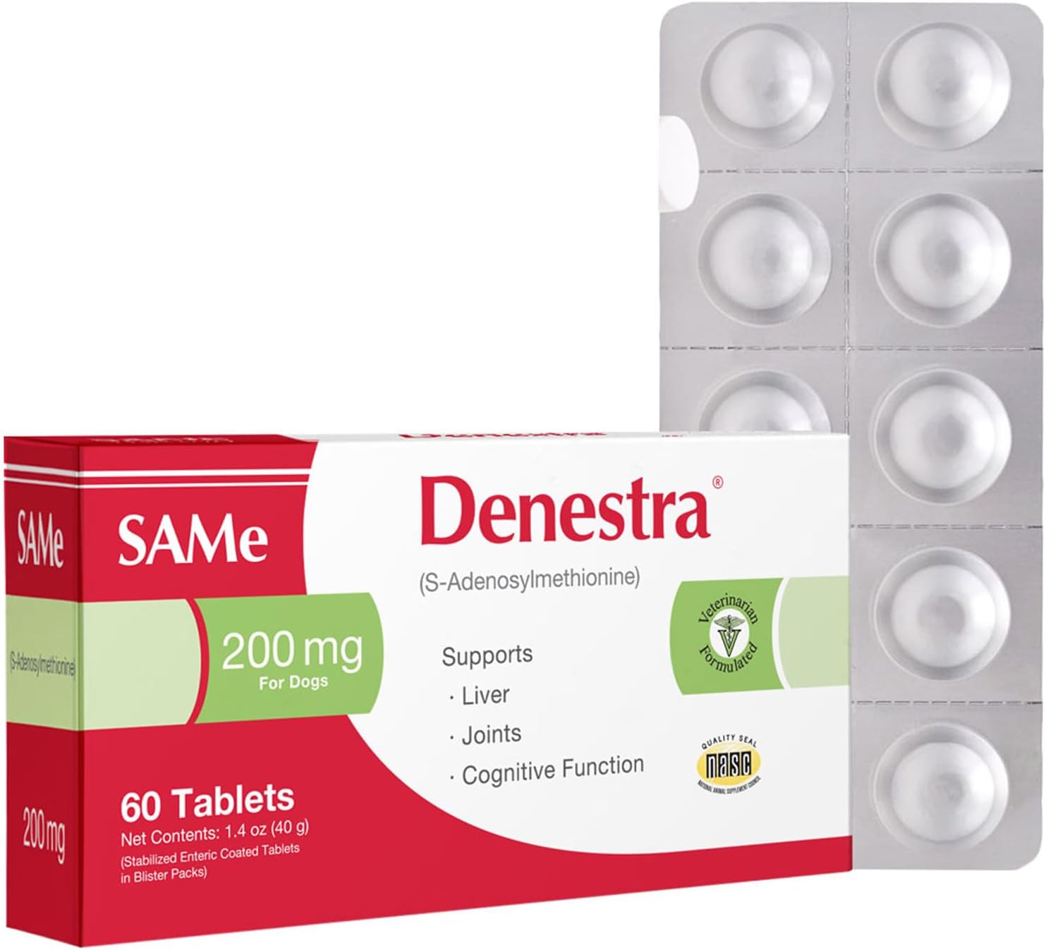 Denestra Same para Perros – S-Adenosil-L-Metionina (SAMe) 200 mg, 60 comprimidos