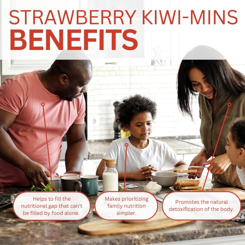Youngevity Strawberry Kiwi-Mins Complejo Mineral Líquido de Origen Vegetal - 32oz (4 Paquetes)