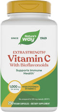 Nature's Way Vitamina C Extra Fuerte con Bioflavonoides, 1000 mg, 250 Cápsulas Veganas