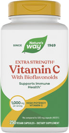 Nature's Way Vitamina C Extra Fuerte con Bioflavonoides, 1000 mg, 250 Cápsulas Veganas