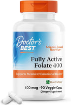Doctor's Best Folato Activo con Quatrefolic 400 mcg, 90 cápsulas