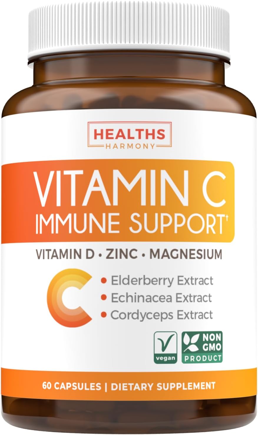 Healths Harmony Complejo Inmunitario con Vitamina C, Zinc y Equinácea - 60 Cápsulas