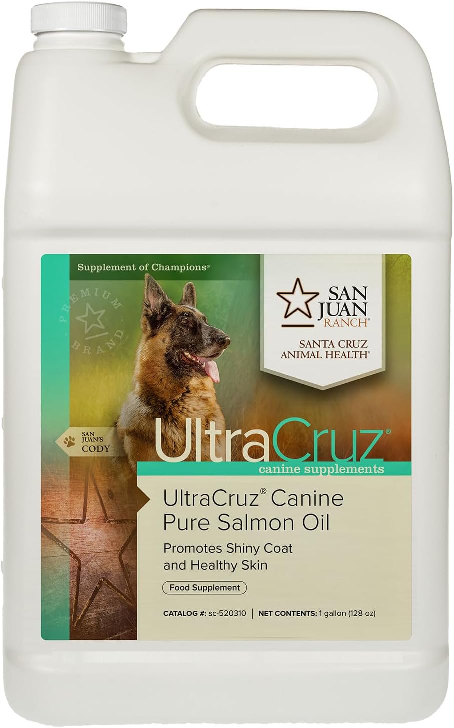 UltraCruz Aceite de Salmón Puro para Perros, Recambio de 1 Galón (3.78 L)