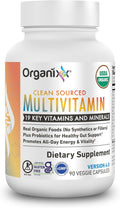 Organixx Clean Sourced Multivitamin - Multivitamínico Orgánico y Completo, 90 Cápsulas Veganas