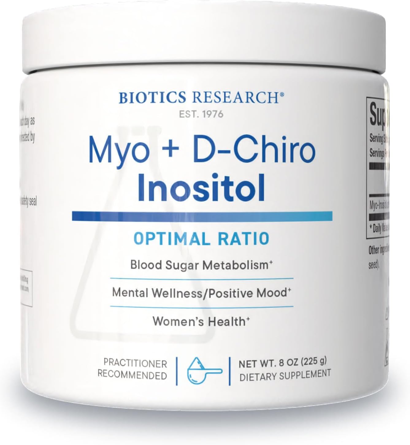 Biotics Research Balanced B8 Powder - Inositol 40:1 (Myo-Inositol y D-Chiro-Inositol) - 227 g
