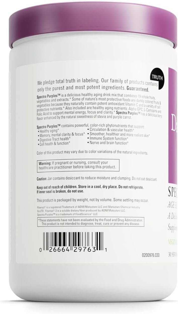 DAVINCI Labs Spectra Purples - Suplemento en polvo con antioxidantes - 30 porciones (328,5 g)
