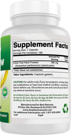 Best Naturals Matricaria (Feverfew) 380 mg 180 Cápsulas