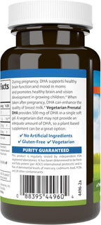 Carlson - DHA Prenatal Vegetariano, 500 mg DHA, De Origen Vegetal, Sostenible, 60 Cápsulas Blandas