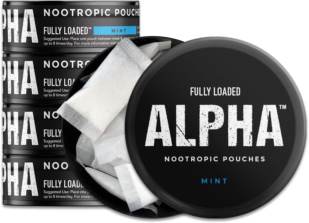 Fully Loaded Alpha Fuel Nootropic Pouches (Berry Fuel) - Nootropic Energy Pouches with Caffeine, Alpha GPC, Tyrosine, Taurine, Guarana and More