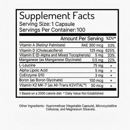 Zen Haus ADK Vitamins A D3 K2 E con CoQ10 y Ácido Alfa Lipoico – 100 cápsulas – Image 2