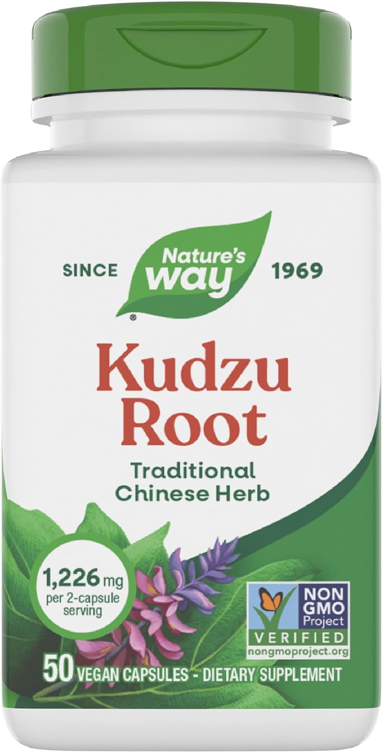 Nature's Way Raíz de Kudzu, 1226 mg por ración (2 cápsulas), 50 Cápsulas Veganas
