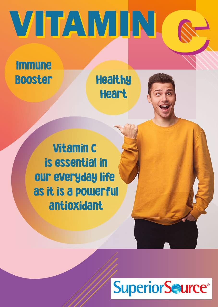 Vitamina C 500 mg Cereza Ácida Superior Source - Suplemento Vitamínico Diario que Apoya la Salud Inmunológica - Fórmula de Vitamina C que Contribuye a la Salud Celular - 90 Comprimidos Sublinguales Disolubles