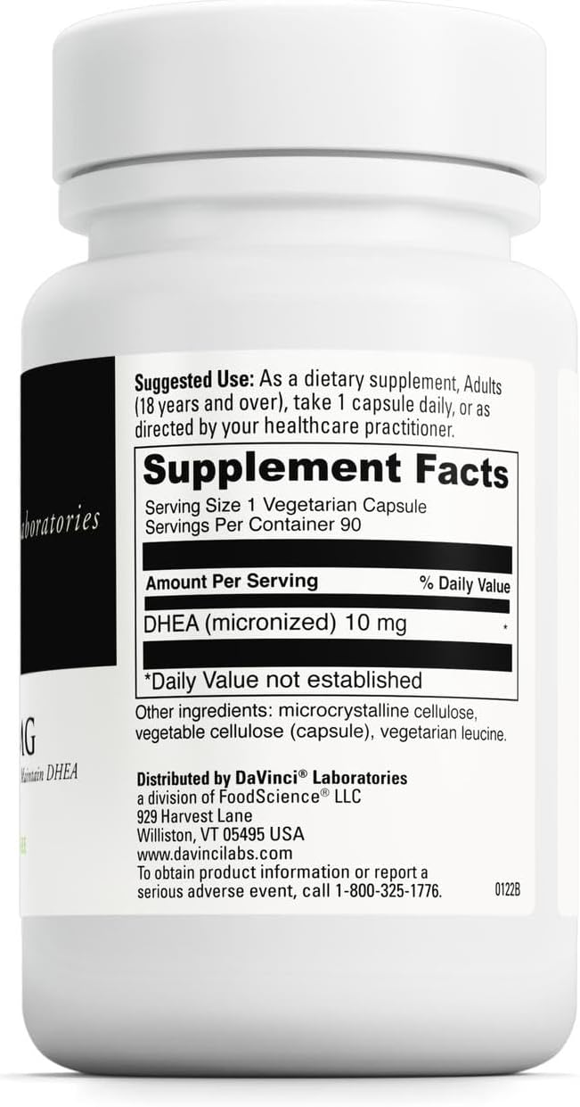 DAVINCI Labs DHEA Micronized 10 mg – 90 Vegetarian Capsules