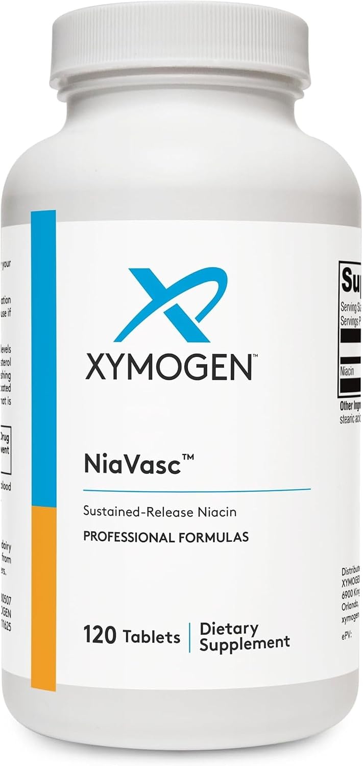 XYMOGEN NiaVasc - Niacina de Liberación Sostenida 500 mg - 120 Cápsulas