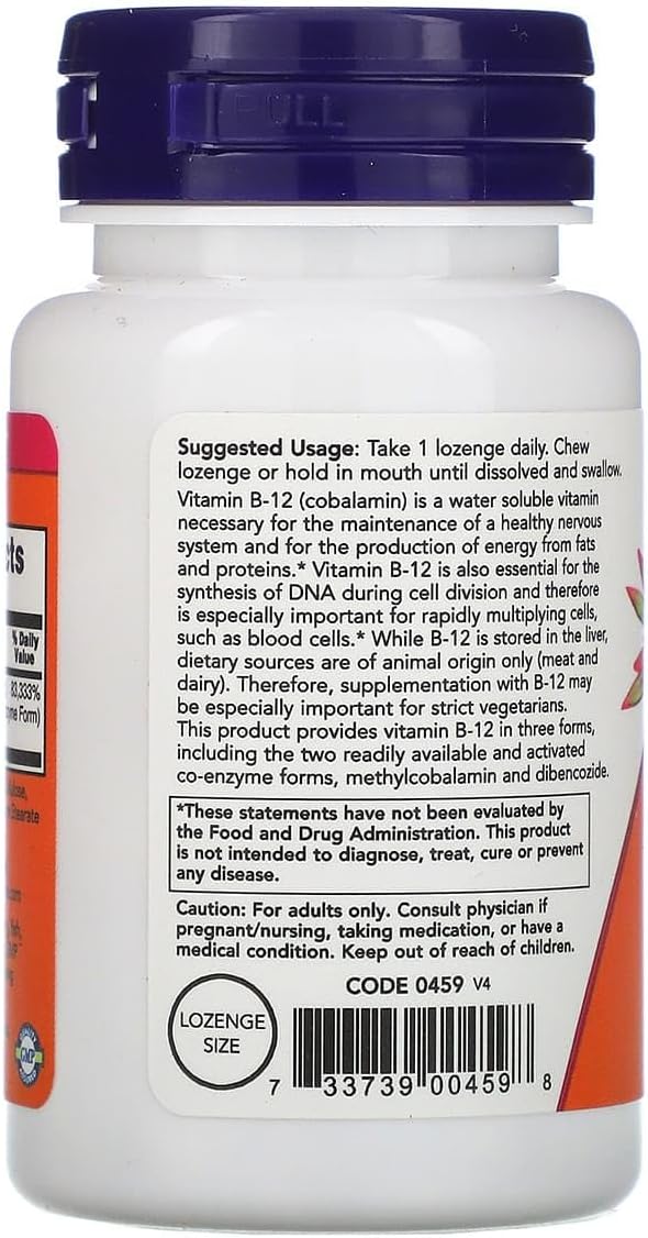 NOW Foods B-12 2000 mcg, 100 Pastillas