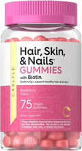 Carlyle Biotina 2500mcg para Cabello, Piel y Uñas - 75 Gominolas con Vitamina C y E, Sabor Frambuesa