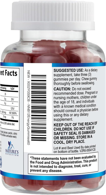 B12 Energy Gummies - 4500 mcg de Vitamina – Personas mayores que pueden tener dificultades para absorber B12 de – Image 8