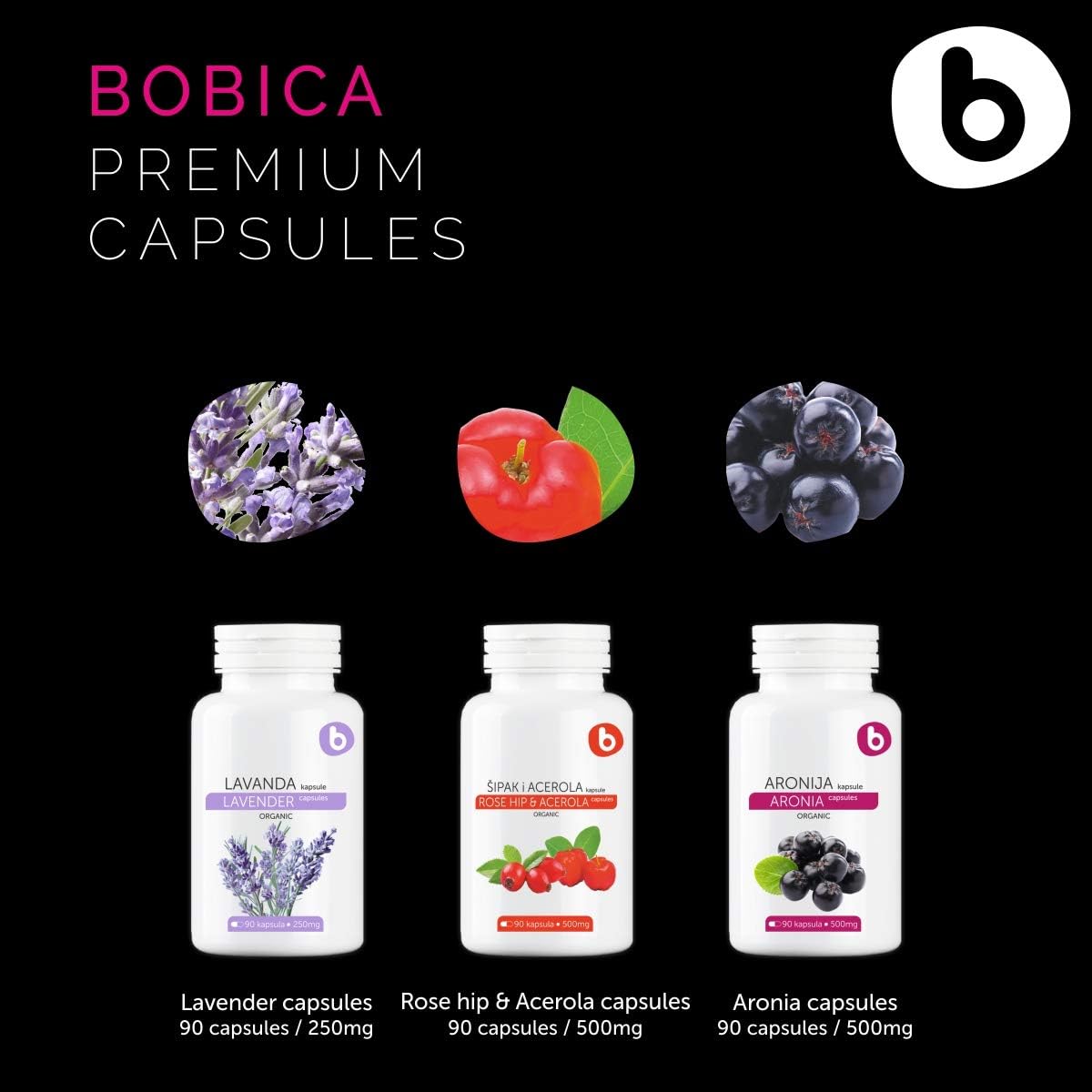 Cápsulas de Aronia Ecológica – Chokeberry Negro – 500 mg, 90 Cápsulas Veganas