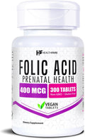 Healthfare Ácido Fólico 400mcg | 300 Comprimidos Veganos