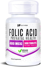 Healthfare Ácido Fólico 400mcg | 300 Comprimidos Veganos