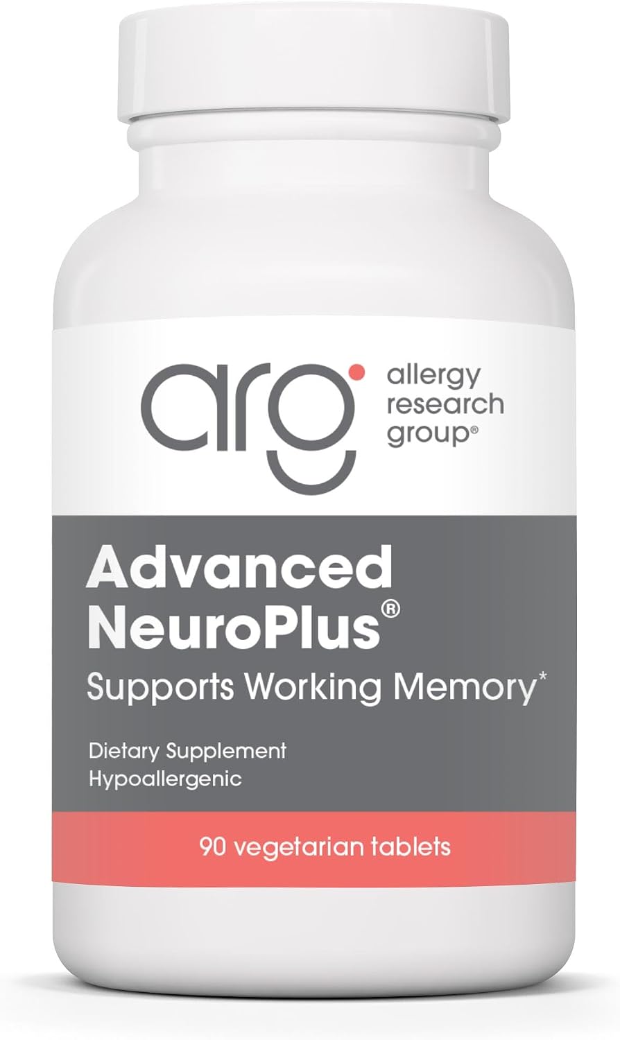 Advanced NeuroPlus de Allergy Research Group - Fórmula Nootrópica con Extracto de Menta, Melena de León y Citicolina - 90 Comprimidos