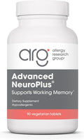 Advanced NeuroPlus de Allergy Research Group - Fórmula Nootrópica con Extracto de Menta, Melena de León y Citicolina - 90 Comprimidos