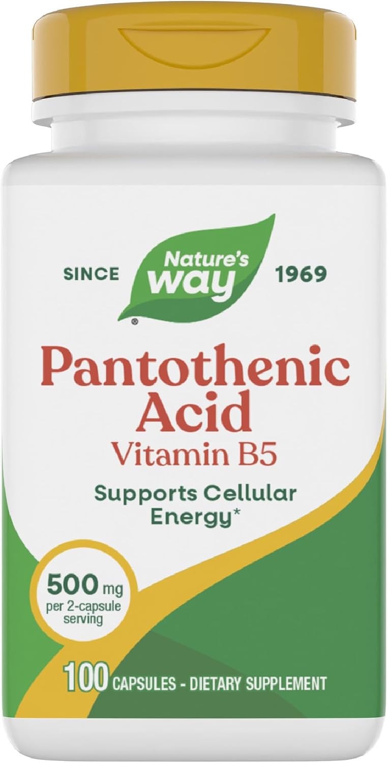 Nature's Way Ácido Pantoténico (Vitamina B5) 500mg, 100 Cápsulas