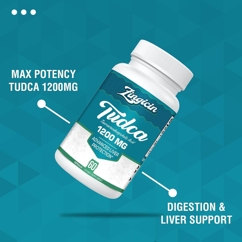 Zingicin TUDCA 1200mg - 60 Cápsulas Vegetales - Complemento Alimenticio de Sales Biliares