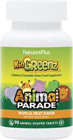 NaturesPlus Animal Parade KidGreenz - Superfood Infantil, 90 Comprimidos Masticables (Pack de 2)