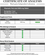 Ácido Fólico 1000 mcg (1 mg) - 240 Comprimidos Vegetarianos - Vitamatic