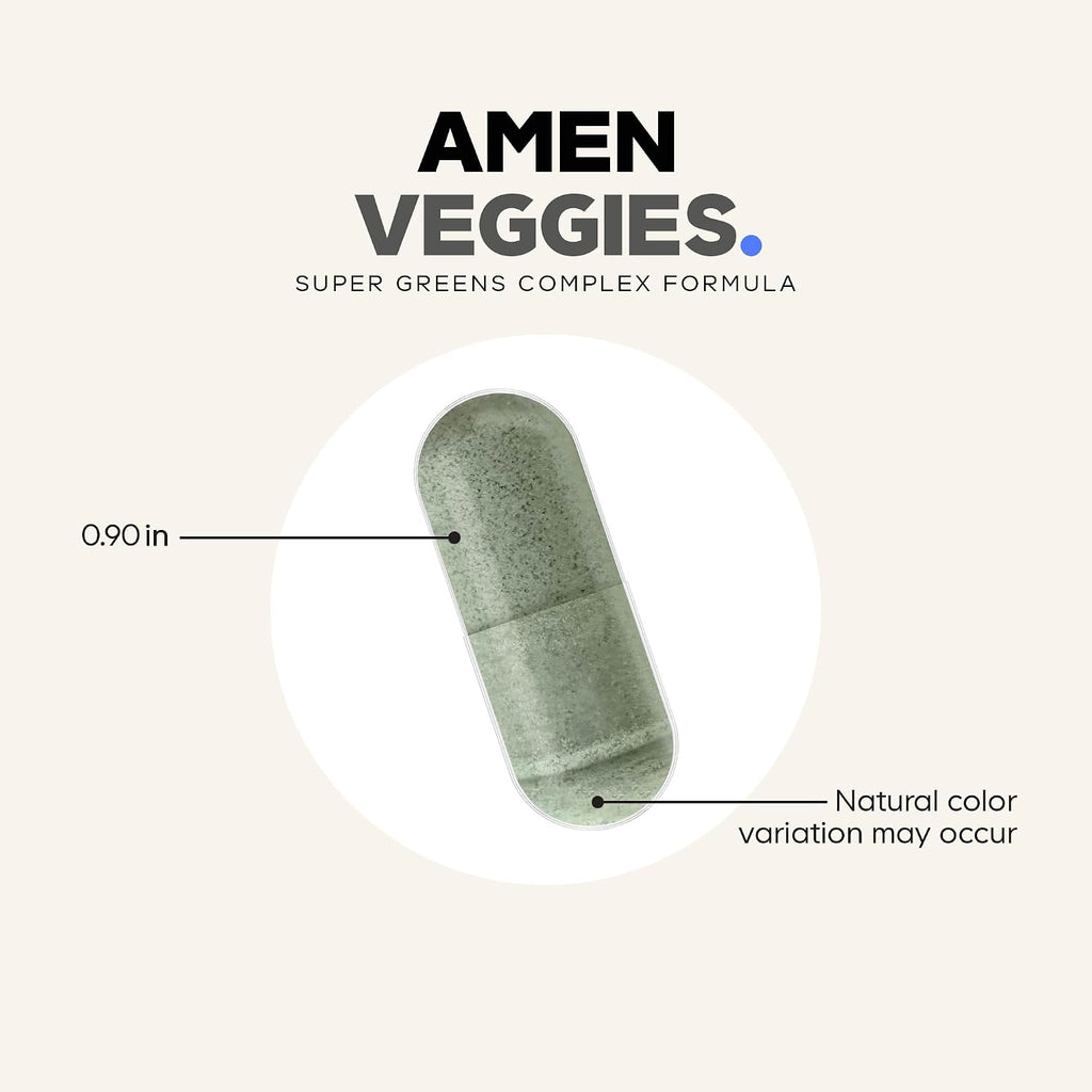Amen Veggies, Suplemento Diario de Verduras y Setas, 90 Cápsulas