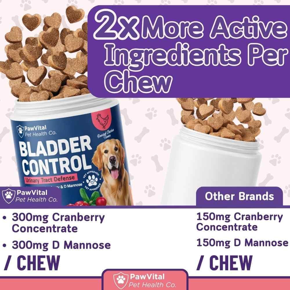 PawVital Suplemento Urinario para Perros con Cranberry y D-Mannose (90 Chews)