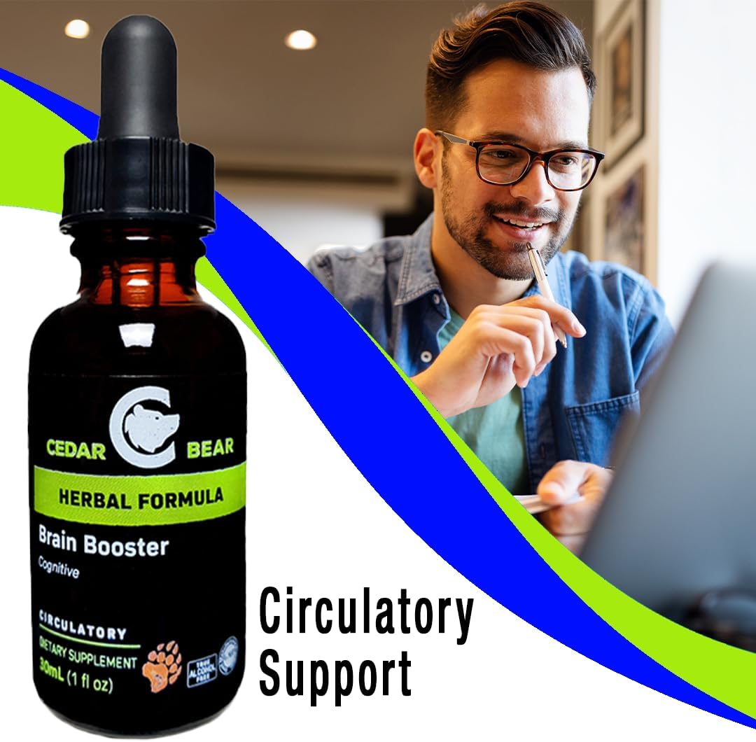 Cedar Bear Brain Booster - Suplemento Herbal Líquido para Memoria y Vitalidad, 30 ml