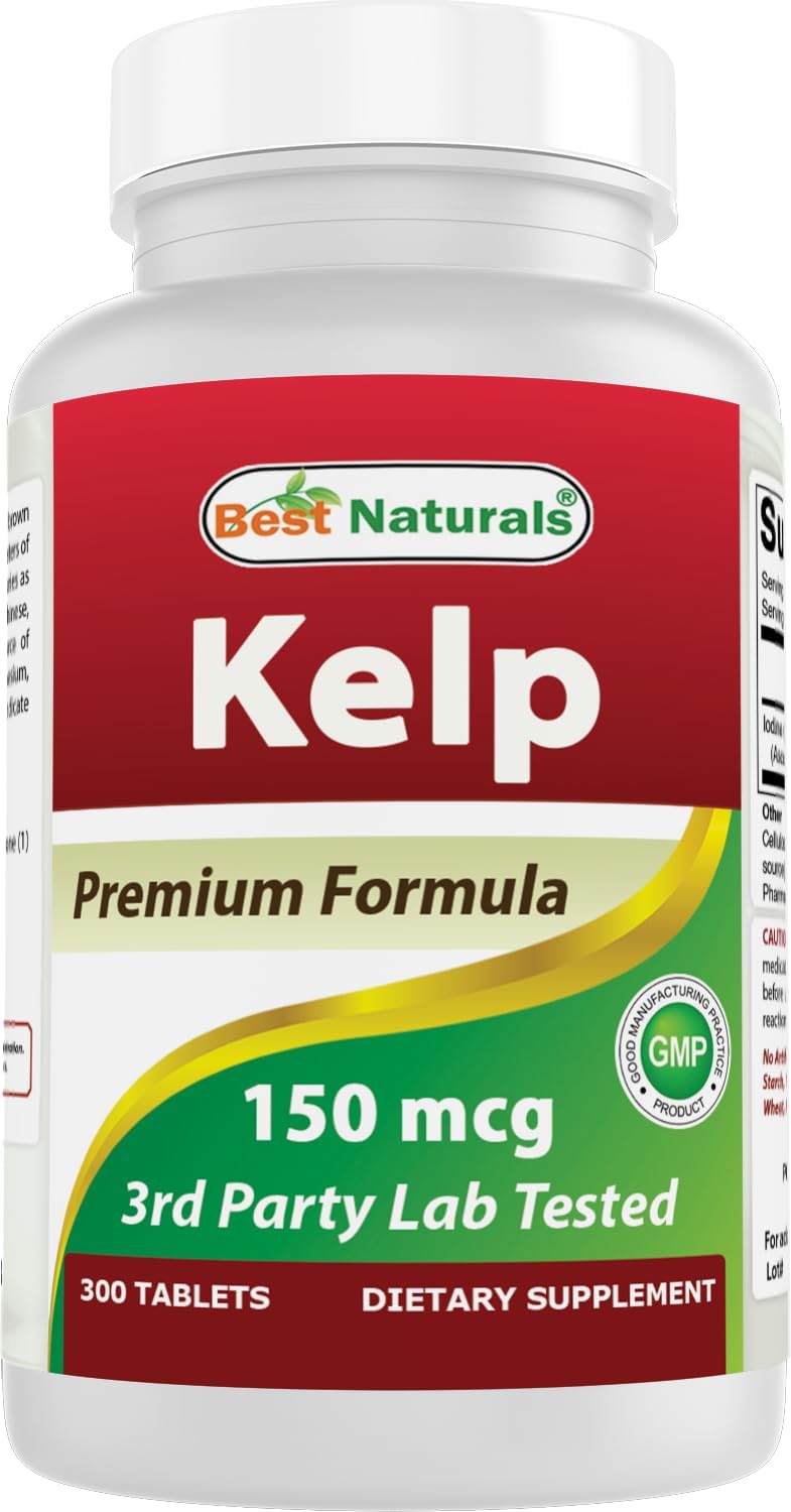 Best Naturals Kelp Supplement 150 mcg, 300 Tablets