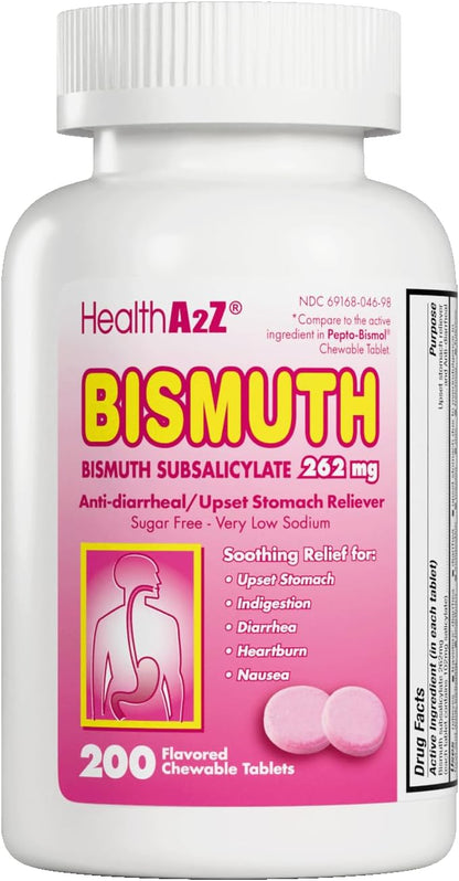 HealthA2Z® Bismuto | Subsalicilato de Bismuto 262 mg | Alivio Multisintomático | 50 Comprimidos Masticables – Image 10