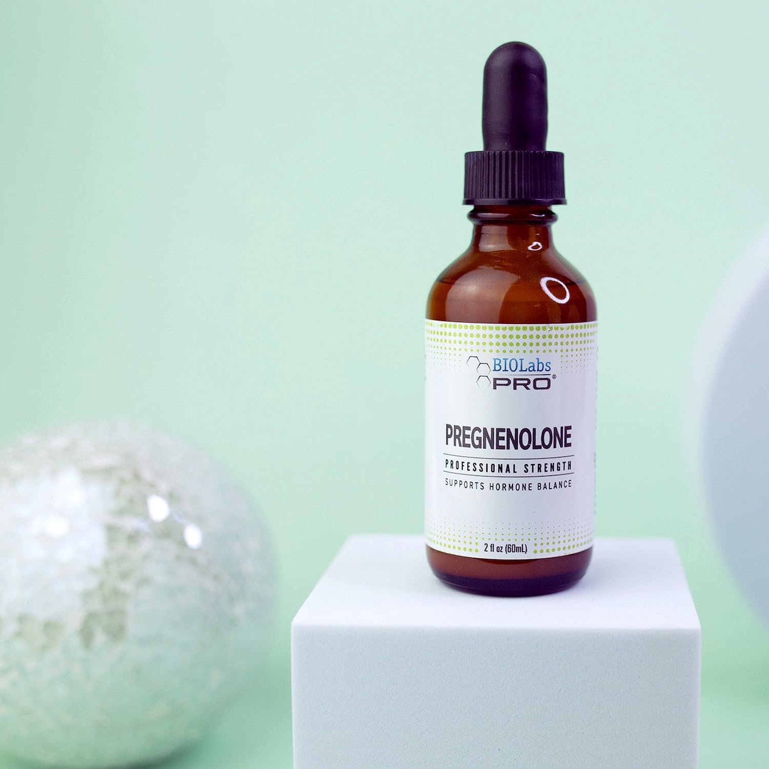 BIOLABS PRO Pregnenolona, Aceite Natural Bioidéntico de Pregnenolona, Ayuda a Mantener el Equilibrio Hormonal, 60ml - Suministro para 6 Meses