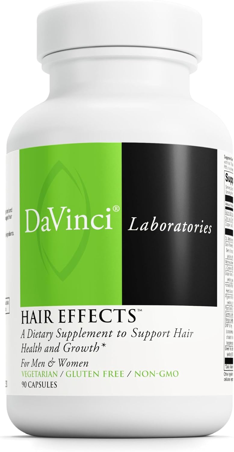 DAVINCI Labs Hair Effects - Hair Supplement with Biotin, Zinc, and Saw Palmetto - 90 Vegetable Capsules