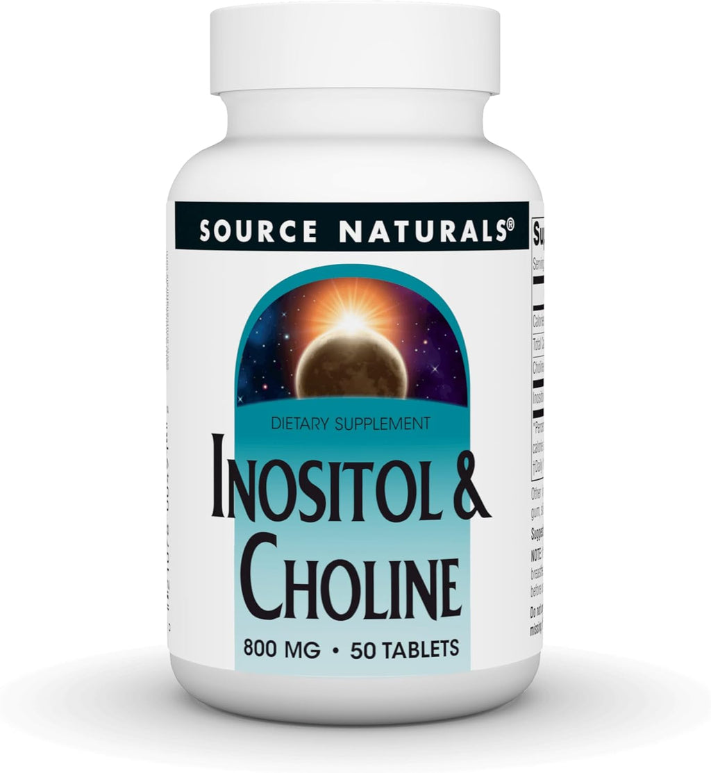 Source Naturals Inositol y Colina, 800 mg, 50 tabletas vegetales