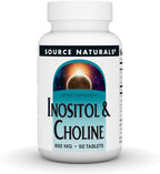 Source Naturals Inositol y Colina, 800 mg, 50 tabletas vegetales