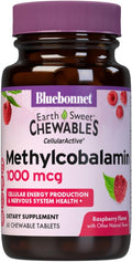 Bluebonnet EarthSweet Methylcobalamin 1000 mcg - 60 Comprimidos masticables sabor frambuesa